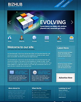 藍(lán)色商務(wù)中心網(wǎng)頁(yè)模板