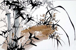 位圖 竹子 水墨 色彩 免費(fèi)素材