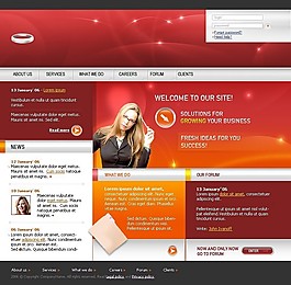 紅色企業(yè)解決方案網(wǎng)頁模板