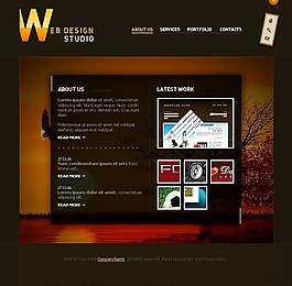 夕陽設(shè)計(jì)工作室網(wǎng)頁模板