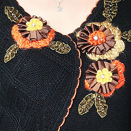 領(lǐng)邊 繡花 花朵 樹葉 免費(fèi)素材