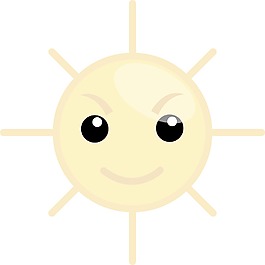 愤怒的太阳卡通矢量图