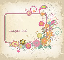 垃圾花卉幀矢量插畫