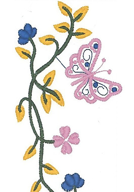 繡花 花紋 花朵 蝴蝶 免費素材