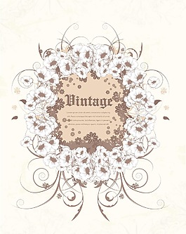 垃圾花卉幀矢量插畫