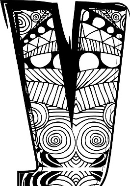 字母Y與抽象畫(huà)矢量圖