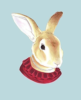 位圖 插畫 動物 兔子 色彩 免費素材