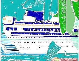 輪船航行油輪