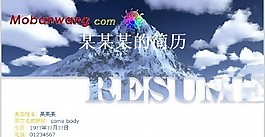 雪山蓝天个人简历模板