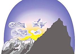 山峰高山矢量图