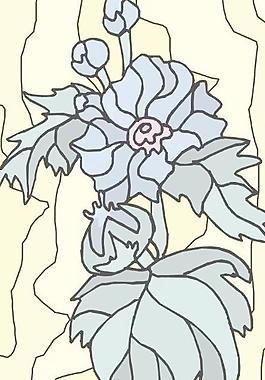卡通矢量鮮花花朵