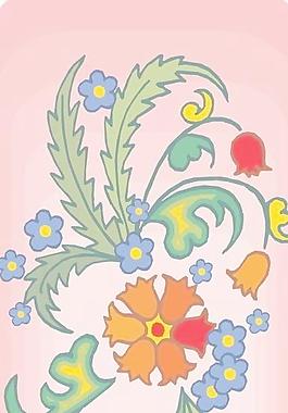 卡通矢量鮮花花朵