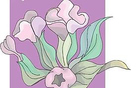 卡通矢量鮮花花朵