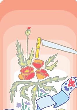 卡通矢量鮮花花朵