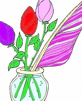 卡通矢量鮮花