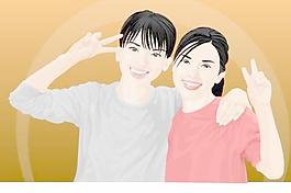 卡通美女矢量圖
