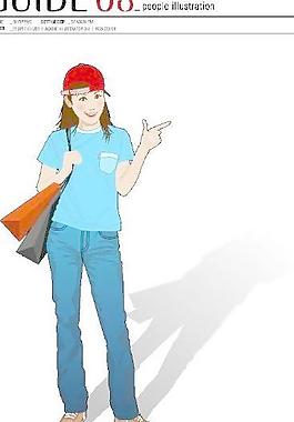 校园美女矢量图