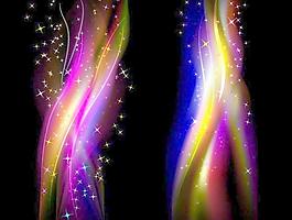 幻彩炫光與星光矢量圖下載