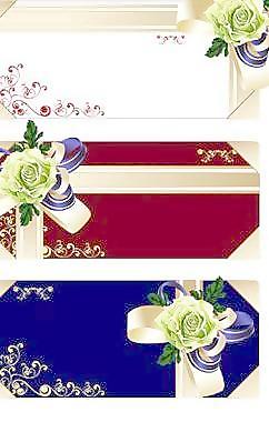 花朵絲帶禮品卡矢量素材