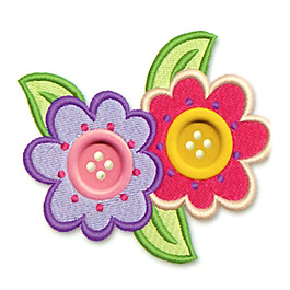 貼布 花朵 紐扣 免費素材