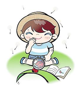 觀察昆蟲(chóng)的男孩圖片