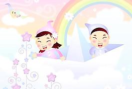 可愛卡通兒童矢量圖下載