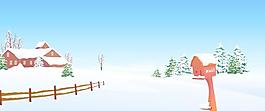 圣誕節(jié)雪景矢量圖下載
