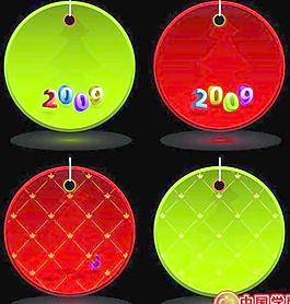 2009年圣誕節(jié)吊牌矢量圖