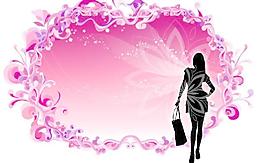 摩登女郎花纹矢量图下载