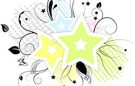星星花紋矢量圖下載