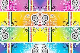 時尚音樂花紋矢量圖下載