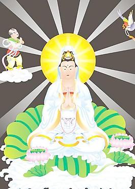 觀世音菩薩矢量圖下載