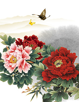 无框画 芍药花