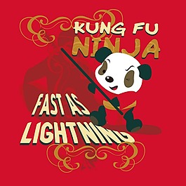 印花矢量圖 卡愛卡通 卡通動物 熊貓 英文 免費素材