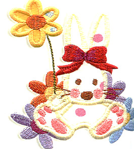 贴布 兔子 蝴蝶结 花朵 免费素材