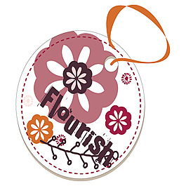 吊牌 文字 英文 花朵 花紋 免費(fèi)素材