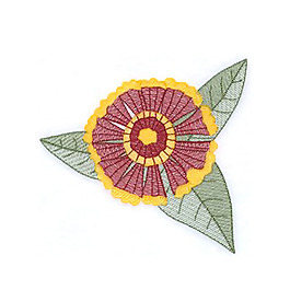 繡花 花朵 樹葉 免費素材