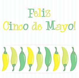Feliz Cinco de Mayo（幸福5月第五）辣椒卡矢量格式