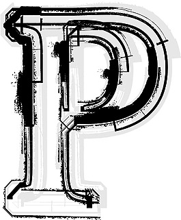 垃圾字體字母P