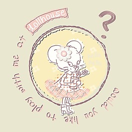 印花矢量圖 可愛卡通 卡通動物 老鼠 符號 免費素材