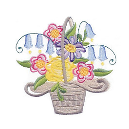 绣花 植物 花卉 花朵 花篮 免费素材