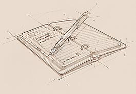 手繪辦公室用品 筆記 NOTE圖片
