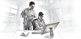 办公室一起工作的商务人物图片