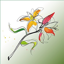 印花矢量圖 水彩 植物 花卉 花朵 免費(fèi)素材