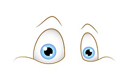 震驚的卡通的眼神