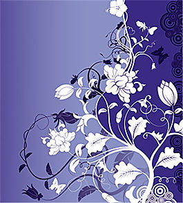 蓝紫色花蕾矢量素材