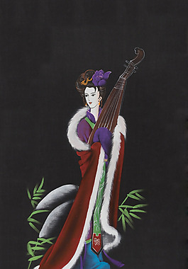 位圖 蠟染 民族風(fēng) 女孩 琵琶 免費(fèi)素材