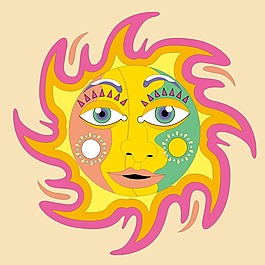 印花矢量圖 T恤圖案 太陽(yáng) 色彩 粉紅色 免費(fèi)素材