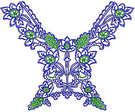 領(lǐng)邊 花紋 花朵 民族 免費(fèi)素材