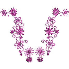 領(lǐng)邊 花紋 花朵 免費(fèi)素材